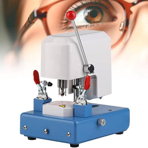 YLANMEI Linsenschablonen-Stanzmaschine, Hochfrequenz-Linsenbohrmaschine, Stanzmaschine für optische Brillenlinsenschablonen, Geschwindigkeit 6000 U/min, Einstellbarer Knopf, für Brillengeschäfte von YLANMEI