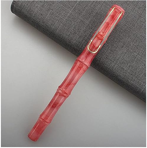Füllfederhalter, Füllfederhalter, extrafeine Feder, Stift im klassischen Design, nachfüllbare Kalligrafiestifte für Männer und Frauen, hohe Tintenkapazität, glatter Schreibstift, tragbar (Rot F0,5 mm von YLGTYUIK