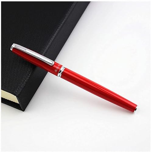 Füllfederhalter, Füllfederhalter zum Schreiben, Stift im klassischen Design mit erstaunlichen Griffen, extrafeine Feder, Kalligrafiestift, Lackstift für Männer und Frauen, tragbar (rote extrafeine Fe von YLGTYUIK