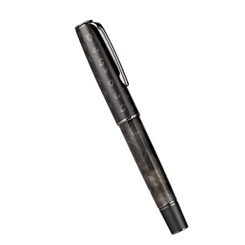 Füllfederhalter, atemberaubender Luxus-Füllfederhalter, extrafeine Feder, glatter Schreibstift, Kalligrafiestift, perfekt für Männer und Frauen, Federstift, Tintenstift, tragbar (graues langes Messer von YLGTYUIK