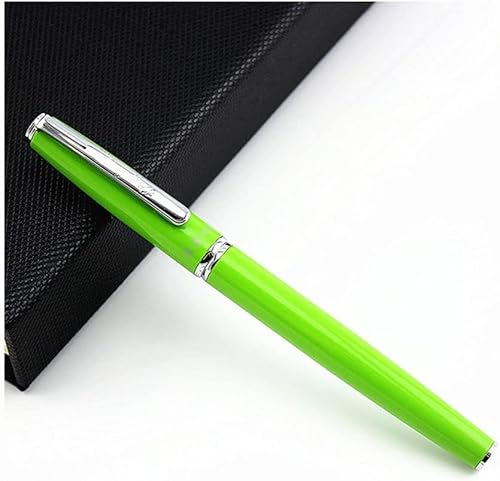 Füllfederhalter Füllfederhalter zum Schreiben, Stift im klassischen Design mit erstaunlichen Griffen, extrafeine Feder, Kalligrafiestift, Lackstift für Männer und Frauen, tragbar (grüne gebogene Fede von YLGTYUIK