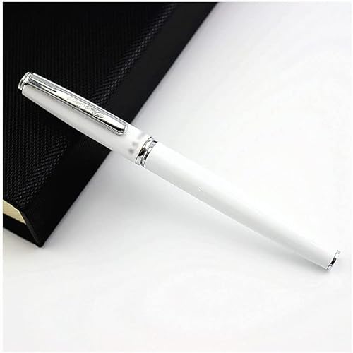 Füllfederhalter Füllfederhalter zum Schreiben, Stift im klassischen Design mit erstaunlichen Griffen, extrafeine Feder, Kalligrafiestift, Lackstift für Männer und Frauen, tragbar (weiße extrafeine Fe von YLGTYUIK