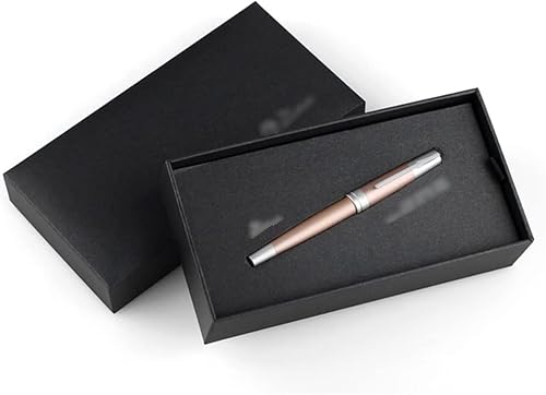 YLGTYUIK Füllfederhalter, Füllfederhalter mit Geschenketui, robust, schöner Kalligraphiestift, Tinte, nachfüllbar, Metallstifte für Männer und Frauen, professioneller Schreibstift, tragbar (A) von YLGTYUIK