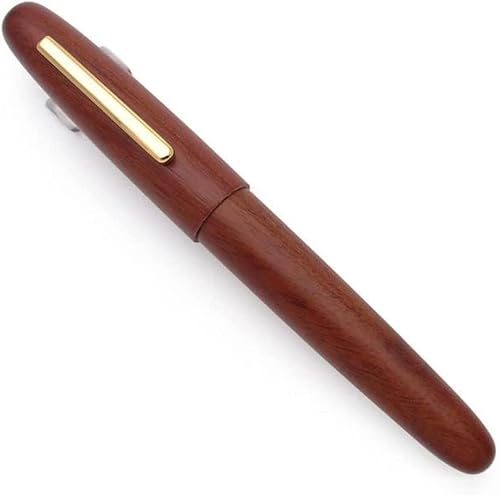 YLGTYUIK Füllfederhalter, Füllfederhalter mit Holzkörper, feine Feder, atemberaubender Luxus-Kalligrafiestift, Schreibstifte für Männer und Frauen, professioneller Lackstift, tragbar (AM-Feder) von YLGTYUIK