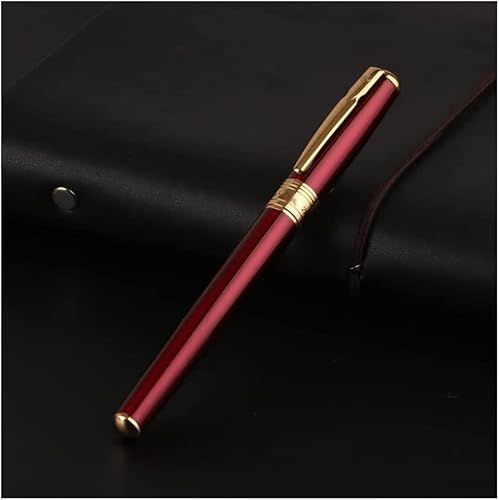 YLGTYUIK Füllfederhalter, Füllfederhalter zum Schreiben, Tintenstift, nachfüllbarer Kalligrafiestift mit 0,38 mm extrafeiner Feder, Schreibstifte, perfekt für Männer und Frauen, tragbar (rote Box) von YLGTYUIK