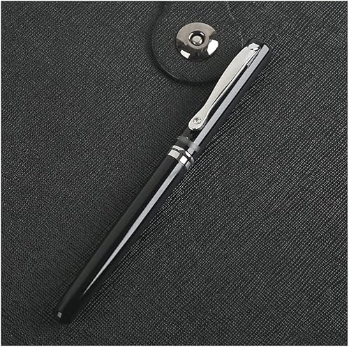 YLGTYUIK Füllfederhalter, mattschwarzer Füllfederhalter, 0,5 mm extrafeine Feder, schöner Kalligrafiestift, Schreibstifte, handgefertigt, Premium-Stift, Geschenk für Männer und Frauen, tragbar (C) von YLGTYUIK