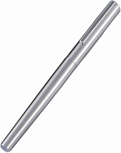 YLGTYUIK Füllfederhalter Füllfederhalter aus Metall, Edelstahl, 0,38 mm Feder, hochwertiger Lackstift, eleganter Kalligraphiestift, Schreibstift für Männer und Frauen, tragbar (Edelstahl F) von YLGTYUIK