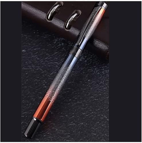YLGTYUIK Füllfederhalter aus Metall, atemberaubende Luxus-Stifte, bestes Stiftgeschenk für Männer und Frauen, professioneller Kalligraphie-Stift, Schreibstift, Tintenstifte, tragbar (Orange) von YLGTYUIK