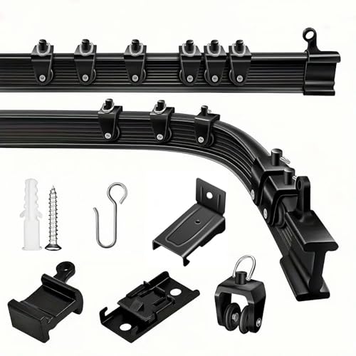 YLNANMI Flexible biegbare Vorhangschiene, Decken- oder Wandhalterung, 7 m, Deckenvorhangschiene, einfach zu installieren, Schwarz YLNANMI Flexible biegbare Vorhangschiene, Decken- oder Wandhalterung, 7 m, Deckenvorhangschiene, einfach zu installieren, Schwarz von YLNANMI