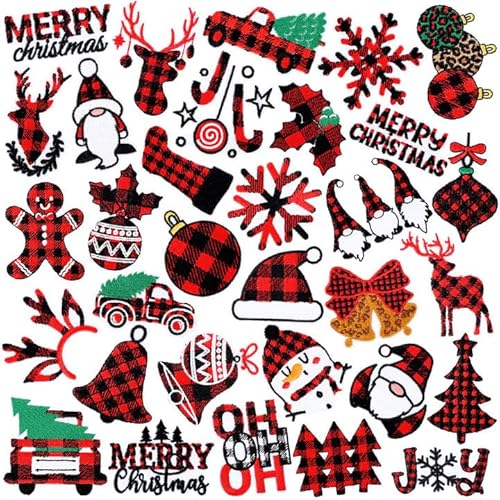 32 Stück Weihnachten Rot Schwarz Büffel Plaid Bügelbilder Niedlich Nähen auf bestickte Applikation Reparatur Patch DIY Handwerk Festliche Geschenke für Kleidung Hut Hemd Tasche Jeans DIY Dekorationen 32 Stück Weihnachten Rot Schwarz Büffel Plaid Bügelbilder Niedlich Nähen auf bestickte Applikation Reparatur Patch DIY Handwerk Festliche Geschenke für Kleidung Hut Hemd Tasche Jeans DIY Dekorationen von YLOLUL