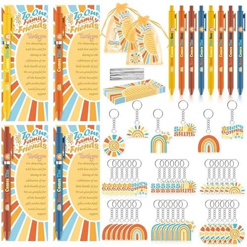 YLOLUL 180 Stück Babyparty-Geschenke für Gäste, hier kommt der Sohn, Babyparty, Partygeschenke, einziehbare Kugelschreiber, Schlüsselanhänger, Gastgeschenke und Grußkarten, Großpackung zum Enthüllen YLOLUL 180 Stück Babyparty-Geschenke für Gäste, hier kommt der Sohn, Babyparty, Partygeschenke, einziehbare Kugelschreiber, Schlüsselanhänger, Gastgeschenke und Grußkarten, Großpackung zum Enthüllen von YLOLUL