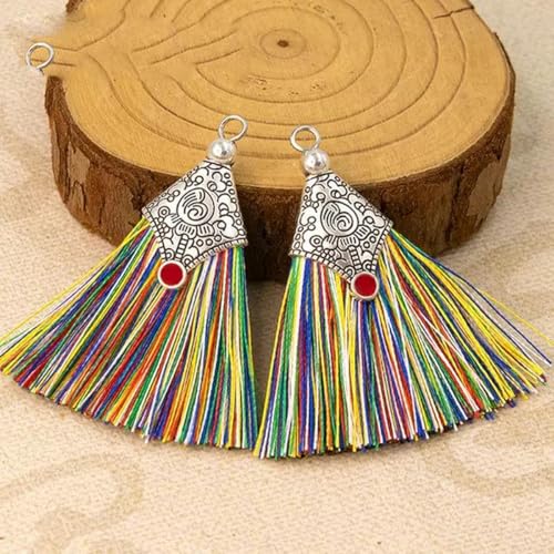 2/4/6 Stück Mini-Bastelquaste, handgefertigte weiche Seidenquaste für die Herstellung von Ohrringen, Schmuck, DIY-Projekte, Schlüsselanhänger, Lesezeichen, 2 Stück, bunt 2/4/6 Stück Mini-Bastelquaste, handgefertigte weiche Seidenquaste für die Herstellung von Ohrringen, Schmuck, DIY-Projekte, Schlüsselanhänger, Lesezeichen, 2 Stück, bunt von YLREAN