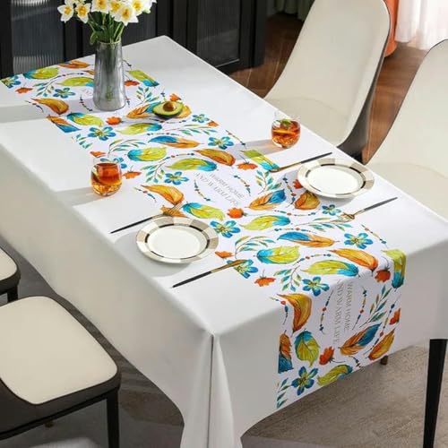 Tischdecke mit Blumenmotiv, Gartenmotiv, wasserdicht und ölbeständig, rechteckige Tischdecke, Teetischdecke, D, 140 x 200 cm Tischdecke mit Blumenmotiv, Gartenmotiv, wasserdicht und ölbeständig, rechteckige Tischdecke, Teetischdecke, D, 140 x 200 cm von YLREAN
