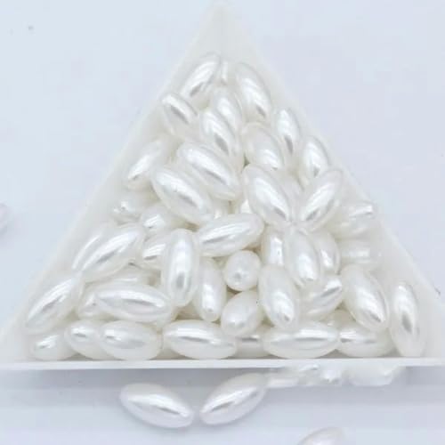 x 8 mm, 6 x 12 mm, ovale Acryl-Imitationsperlen, Abstandshalter, lose Perlen zum Herstellen von Schmuck, Halsketten, Armbändern, Basteln, weiß, 100 Stück, 6 x 12 mm x 8 mm, 6 x 12 mm, ovale Acryl-Imitationsperlen, Abstandshalter, lose Perlen zum Herstellen von Schmuck, Halsketten, Armbändern, Basteln, weiß, 100 Stück, 6 x 12 mm von YLREAN