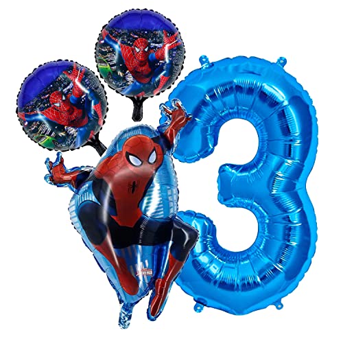 Geburtstag Party Set,Folienballon Geburtstagsdeko,Themenparty Folienballon,Zahl Folienballon Geburtstag Partyzubehör,Mädchen Junge Geburtstags Ballons Party Deko (Number 3) von YLS