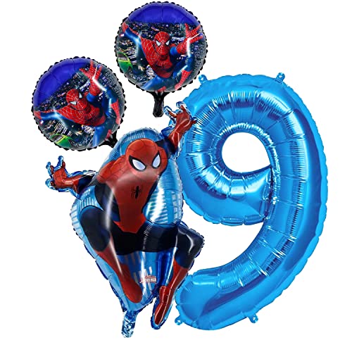 Geburtstag Party Set,Folienballon Geburtstagsdeko,Themenparty Folienballon,Zahl Folienballon Geburtstag Partyzubehör,Mädchen Junge Geburtstags Ballons Party Deko (Number 9) von YLS