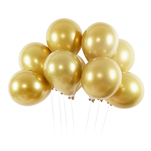 50 Stück Luftballons Gold, YLSCI Luftballons, Luftballons Geburtstag, 12 Zoll(30cm), Metallic Gold Luftballons Set, Helium Luftballons, Geburtstagsdeko von YLSCI