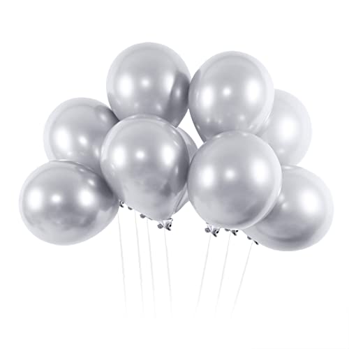 50 Stück Luftballons Silber, YLSCI Luftballons, Luftballons Geburtstag, 12 Zoll(30cm), Metallic Gold Luftballons Set, Helium Luftballons, Geburtstagsdeko von YLSCI
