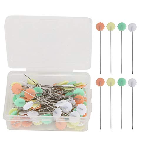100 Stück Nähnadeln für Stoff, Bunte Wiederverwendbare Gerade Nadeln mit Kopf, Quiltnadeln, Werkzeug für Schneider, Schmuck, DIY-Dekoration, Bastel-Nähprojekt(Helle Pflaume) von YLSZHY