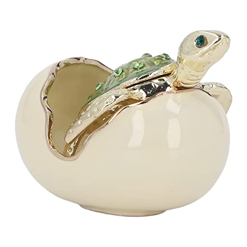 Vintage-Schmuckschatulle mit Schlüpfender Schildkröte, Mehrzweck-Zinklegierung, Grün, Handgefertigt, Schmuckkästchen, Ring, Ohrringe, Halskette, Schmuck-Organizer, Exquisiter Dekorativer Schatz für Mä von YLSZHYR