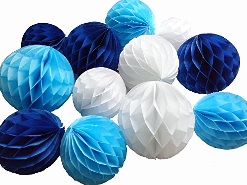 YLY's love Papier Wabenball Dekoration 12 Stück 20cm 25cm Papier Honeycomb Balls pompom Deko zum Aufhängen Seidenpapier schöne Dekor für Geburtstag Hochzeitsfest Party Brautduschen Wohnungdeko (Set-3) von YLY's love