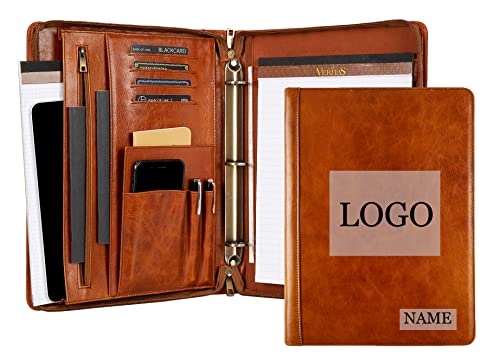 Leder Portfolio Padfolio, Vintage Leder Binder, 3 Ringbuch Padfolio Ordner Organizer, handgefertigtes personalisiertes Portfolio Notizbuch für Frauen, iPad Laptop Padfolio für Männer Leder Portfolio Padfolio, Vintage Leder Binder, 3 Ringbuch Padfolio Ordner Organizer, handgefertigtes personalisiertes Portfolio Notizbuch für Frauen, iPad Laptop Padfolio für Männer von YLYYHH