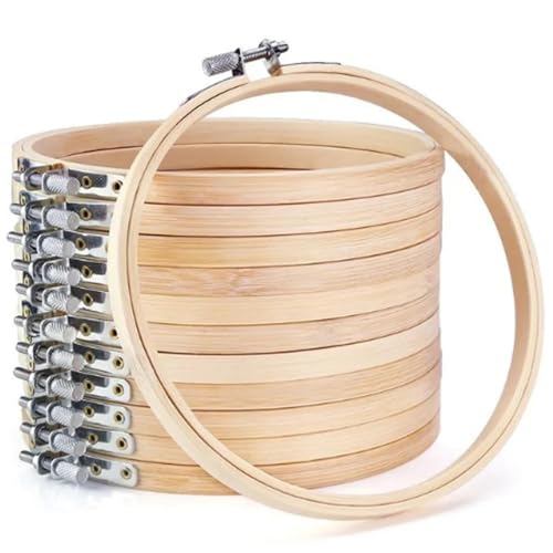 10 teile/satz 10-30 cm Holz Stickrahmen Rahmen Set Bambus Stickerei Hoop Ringe for DIY Kreuz Stich Nadel handwerk Werkzeug ( Color : 27cm-10pcs ) von YLZCAM