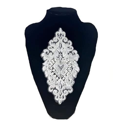 1 x Perlenstickerei-Tuch-Patch, Rautenapplikation, DIY-Hochzeitskleid, Bekleidungszubehör 1 x Perlenstickerei-Tuch-Patch, Rautenapplikation, DIY-Hochzeitskleid, Bekleidungszubehör von YM YOUMU