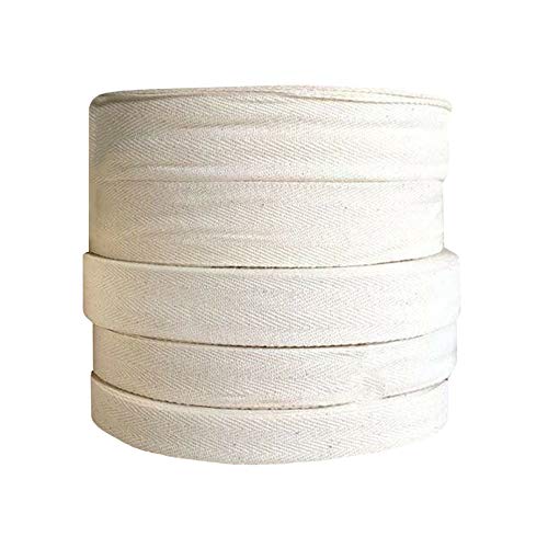 49M Baumwolle Schrägband Bias Bindeband DIY Nähen Randung Band Trimmen für Kostüm 1-5cm Breit (Weiß, Breite: 1.5cm) von YM YOUMU