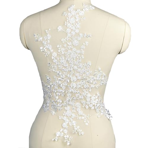 Spitzen-Stickerei mit Blumenapplikation für Hochzeit, Brautkleid, Nähstoff von YM YOUMU