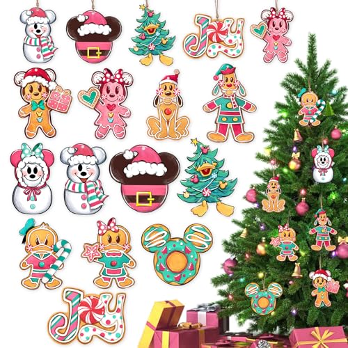 YMCAFZ 24 Stück Lebkuchen-Weihnachtsdekoration, Weihnachtsdekoration, Schneemann, Donut-Freude, Holz-Hängedekorationsset, Innendekoration, Winterurlaub, Partyzubehör mit Juteseil YMCAFZ 24 Stück Lebkuchen-Weihnachtsdekoration, Weihnachtsdekoration, Schneemann, Donut-Freude, Holz-Hängedekorationsset, Innendekoration, Winterurlaub, Partyzubehör mit Juteseil von YMCAFZ