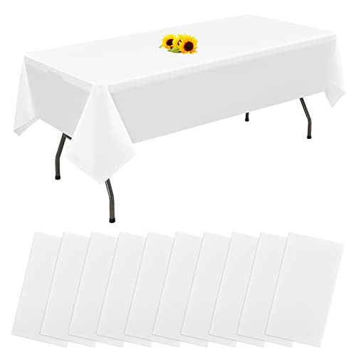 10 Packungen Einweg-Tischdecken Weiß rechteckige Kunststoff-Tischdecke 137 cm x 274 cm Premium-schmutzabweisende/wasserdichte Tischdecken für Geburtstag,Hochzeit,Party,Grillen,Picknick-Dekoration 10 Packungen Einweg-Tischdecken Weiß rechteckige Kunststoff-Tischdecke 137 cm x 274 cm Premium-schmutzabweisende/wasserdichte Tischdecken für Geburtstag,Hochzeit,Party,Grillen,Picknick-Dekoration von YMHPRIDE