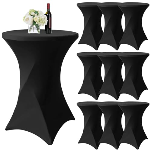 10er-Set Schwarz Stretch Stehtisch Husse für Bistrotisch Ø 80-85 cm Spandex Stretch Tischdecke, Verstärkung im Fußbereich Für Hochzeit Geburtstagsfeier Bankett Stehtische und Bistrotische(80×110cm) 10er-Set Schwarz Stretch Stehtisch Husse für Bistrotisch Ø 80-85 cm Spandex Stretch Tischdecke, Verstärkung im Fußbereich Für Hochzeit Geburtstagsfeier Bankett Stehtische und Bistrotische(80×110cm) von YMHPRIDE
