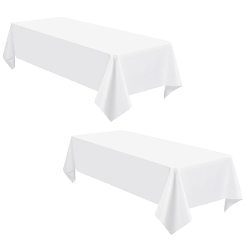 2 Packs weiße Rechteck Polyester Tischdecke 100x140 cm Polyester Stofftischtücher, weiße Tischdecken in der Lage für Hochzeiten in Innen- und Außenbereich, Geburtstag, Partytische Dekoration 2 Packs weiße Rechteck Polyester Tischdecke 100x140 cm Polyester Stofftischtücher, weiße Tischdecken in der Lage für Hochzeiten in Innen- und Außenbereich, Geburtstag, Partytische Dekoration von YMHPRIDE