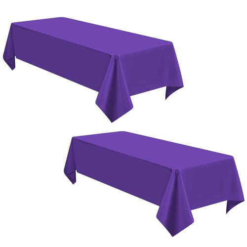2er-Pack Violette Tischdecken, 153 x 260 cm, Aus Polyestergewebe, Rechteckig für 1,8 m Große Tische, für Hochzeit, Geburtstag, Party-Tischdekoration 2er-Pack Violette Tischdecken, 153 x 260 cm, Aus Polyestergewebe, Rechteckig für 1,8 m Große Tische, für Hochzeit, Geburtstag, Party-Tischdekoration von YMHPRIDE