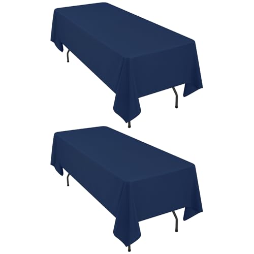 2er-Pack blau Tischdecken, 153 x 260 cm, Polyester-Gewebe, rechteckig, für 1,8 m große Tische, blau Tischdecken, Tischdecken für Hochzeit, Geburtstag, Party, Bankett-Tischdekoration 2er-Pack blau Tischdecken, 153 x 260 cm, Polyester-Gewebe, rechteckig, für 1,8 m große Tische, blau Tischdecken, Tischdecken für Hochzeit, Geburtstag, Party, Bankett-Tischdekoration von YMHPRIDE