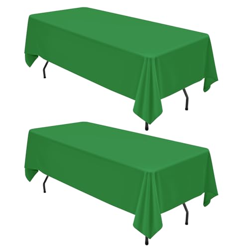 2er-Pack grüne Tischdecken, 153 x 260 cm, Tischdecken aus Polyestergewebe, rechteckig für 1,8 m große Tische, grüne Tischdecken, Tischdecken für Hochzeit, Geburtstag, Party, Bankett-Tischdekoration 2er-Pack grüne Tischdecken, 153 x 260 cm, Tischdecken aus Polyestergewebe, rechteckig für 1,8 m große Tische, grüne Tischdecken, Tischdecken für Hochzeit, Geburtstag, Party, Bankett-Tischdekoration von YMHPRIDE