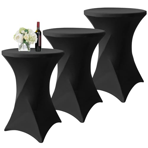 3er-Set Schwarz Stretch Stehtisch Husse für Bistrotisch Ø 80-85 cm Spandex Stretch Tischdecke, Verstärkung im Fußbereich Für Hochzeit Geburtstagsfeier Bankett Stehtische und Bistrotische(80×110cm) 3er-Set Schwarz Stretch Stehtisch Husse für Bistrotisch Ø 80-85 cm Spandex Stretch Tischdecke, Verstärkung im Fußbereich Für Hochzeit Geburtstagsfeier Bankett Stehtische und Bistrotische(80×110cm) von YMHPRIDE