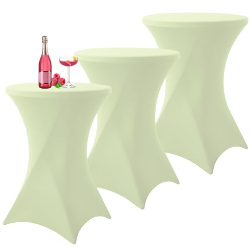 3er-Set Stretch Stehtisch Husse für Bistrotisch Salbeigrün Ø 80-85 cm Spandex Stretch Tischdecke, Verstärkung im Fußbereich Für Hochzeit Geburtstagsfeier Bankett und Bistrotische(80×110cm,Hellgrün) 3er-Set Stretch Stehtisch Husse für Bistrotisch Salbeigrün Ø 80-85 cm Spandex Stretch Tischdecke, Verstärkung im Fußbereich Für Hochzeit Geburtstagsfeier Bankett und Bistrotische(80×110cm,Hellgrün) von YMHPRIDE