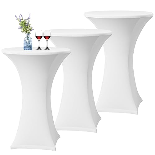 3er-Set Weiß Stretch Stehtisch Husse für Bistrotisch Ø 60-65 cm Spandex Stretch Tischdecke, Verstärkung im Fußbereich Für Hochzeit Geburtstagsfeier Bankett Stehtische und Bistrotische(60×110cm,Weiß) 3er-Set Weiß Stretch Stehtisch Husse für Bistrotisch Ø 60-65 cm Spandex Stretch Tischdecke, Verstärkung im Fußbereich Für Hochzeit Geburtstagsfeier Bankett Stehtische und Bistrotische(60×110cm,Weiß) von YMHPRIDE