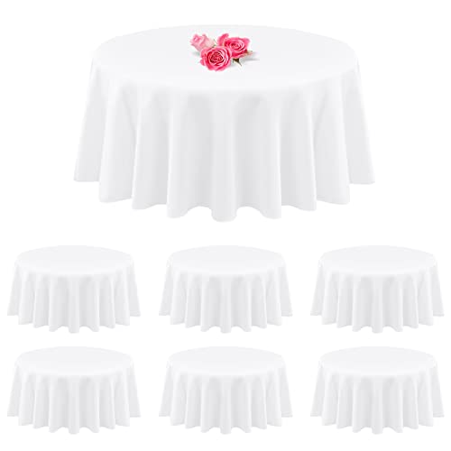 6 Packs Weiß Polyester Runde Tischdecken 90 Zoll Runde Tischtuch Fleck und resistent Falten waschbar Tischdecke für Hochzeit, Partys, Bankett, Buffet Tisch, Urlaub, Abendessen Tische dekorieren 6 Packs Weiß Polyester Runde Tischdecken 90 Zoll Runde Tischtuch Fleck und resistent Falten waschbar Tischdecke für Hochzeit, Partys, Bankett, Buffet Tisch, Urlaub, Abendessen Tische dekorieren von YMHPRIDE
