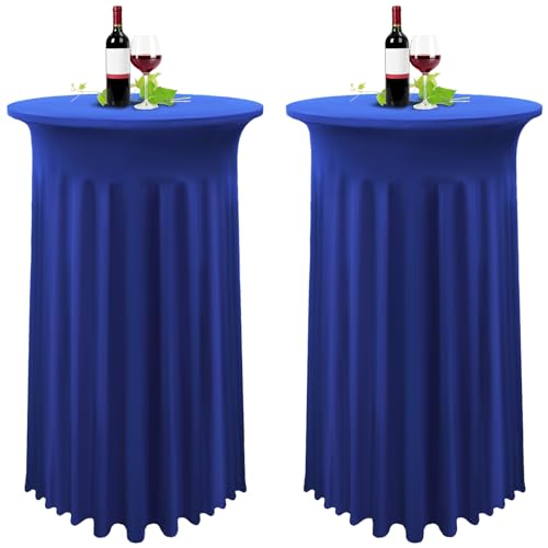 YMHPRIDE 2er-Set Blau Stehtisch Hussen Stretch Stehtisch Tischdecke mit Rock, 80×110cm Runder Cocktail-Tischrock, Bistrotisch-Bartisch-Abdeckung für Party, Hochzeit, Banketttisch YMHPRIDE 2er-Set Blau Stehtisch Hussen Stretch Stehtisch Tischdecke mit Rock, 80×110cm Runder Cocktail-Tischrock, Bistrotisch-Bartisch-Abdeckung für Party, Hochzeit, Banketttisch von YMHPRIDE