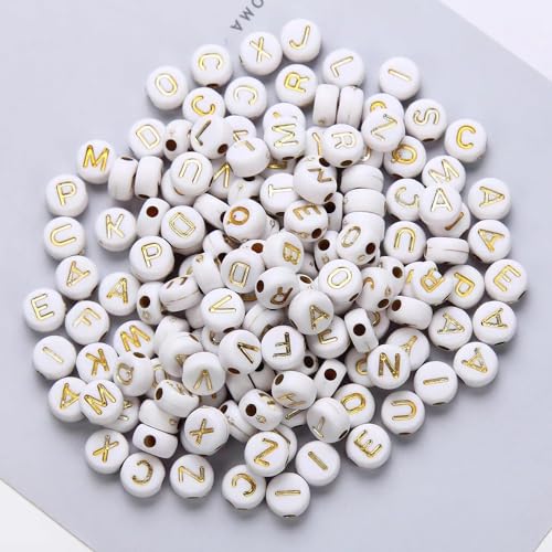 450 Stück Buchstabenperlen Gold KIT-12 pro Buchstabe, 352 Buchstabenperlen, Acryl, flache Alphabet-Perlen, Buchstabenperlen + 100 Herzperlen, Stern, Mond, Blume, für DIY Schmuck, Armbänder, 450 Stück Buchstabenperlen Gold KIT-12 pro Buchstabe, 352 Buchstabenperlen, Acryl, flache Alphabet-Perlen, Buchstabenperlen + 100 Herzperlen, Stern, Mond, Blume, für DIY Schmuck, Armbänder, von YMJD