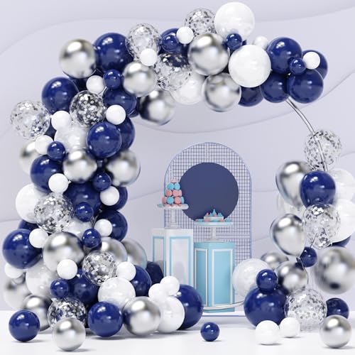 Luftballons Blau Silber Helium, 120 Stück Weiß Silber Konfetti Ballon Girlande Geburtstag Ballons Set für Hochzeit Graduierung Party Weihnachten Brautgeschenke Baby-Duschen Valentinstag Luftballons Blau Silber Helium, 120 Stück Weiß Silber Konfetti Ballon Girlande Geburtstag Ballons Set für Hochzeit Graduierung Party Weihnachten Brautgeschenke Baby-Duschen Valentinstag von YMSZ