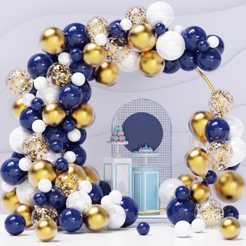 Luftballons Gold Blau Helium, 120 Stück Gold Konfetti Ballon Weiß Girlande Geburtstag Ballons Set für Hochzeit Graduierung Party Weihnachten Brautgeschenke Baby-Duschen Valentinstag Luftballons Gold Blau Helium, 120 Stück Gold Konfetti Ballon Weiß Girlande Geburtstag Ballons Set für Hochzeit Graduierung Party Weihnachten Brautgeschenke Baby-Duschen Valentinstag von YMSZ