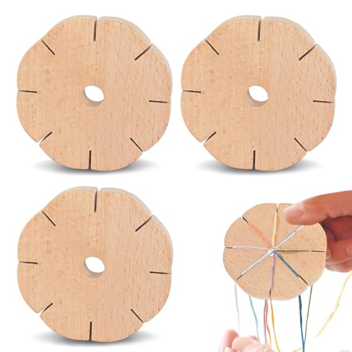 3 Stück Knüpfstern aus Holz, Kumihimo Flechtscheibe Armbänder Knüpfen Set für DIY Armbänder Kreative Basteleien Geburtstag Festival Geschenke 3 Stück Knüpfstern aus Holz, Kumihimo Flechtscheibe Armbänder Knüpfen Set für DIY Armbänder Kreative Basteleien Geburtstag Festival Geschenke von YMTWSRY