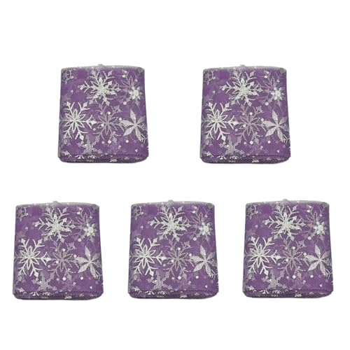YMWALK Glitzerndes Schneeflockenband, 6 cm x 4,5 m, Tüll mit Draht für Geschenkdekorationen, Bastelarbeiten, Tutu-Röcke und Weihnachtsfeiern, Violett, 5 Rollen YMWALK Glitzerndes Schneeflockenband, 6 cm x 4,5 m, Tüll mit Draht für Geschenkdekorationen, Bastelarbeiten, Tutu-Röcke und Weihnachtsfeiern, Violett, 5 Rollen von YMWALK