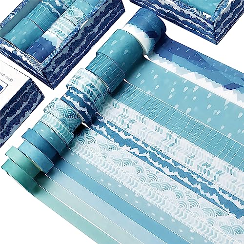 YMWALK Washi Tape, 12 Rollen Dekorative Klebeband Bunte Blumen Poster Tape Scrapbooking Tape für DIY Kunst & Handwerk und Geschenkverpackung, Urlaubsdekoration, Büro Bullet Journal (Farbe-06) von YMWALK