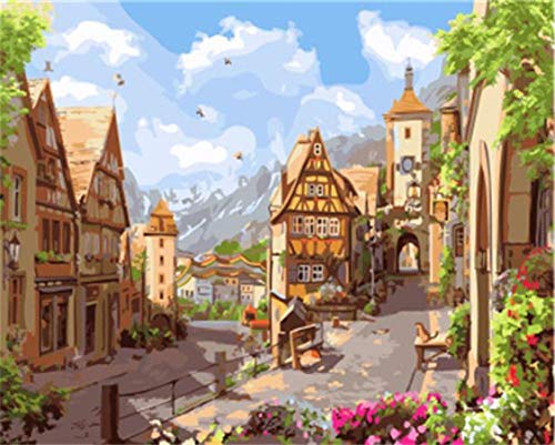 pzmolpq Malen nach Zahlen Landschaft Stadt Acryl DIY Gemälde Acryl Handgemalt für Erwachsene Wandkunst Bild Schloss Home Decoration Geschenk-75x60cm Kein Rahmen pzmolpq Malen nach Zahlen Landschaft Stadt Acryl DIY Gemälde Acryl Handgemalt für Erwachsene Wandkunst Bild Schloss Home Decoration Geschenk-75x60cm Kein Rahmen von YMXSDIMDS