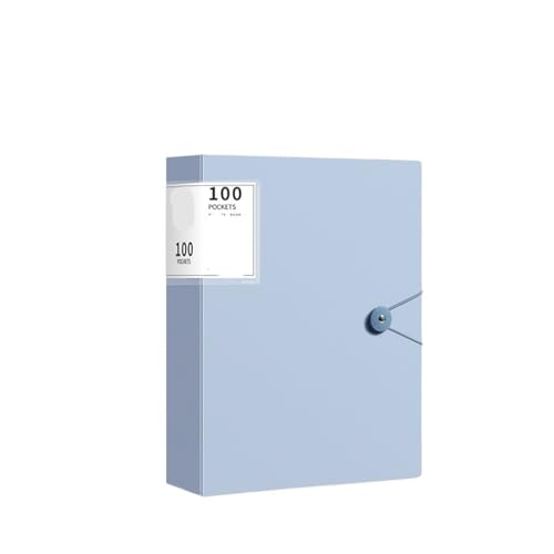 100 Blatt Seiten A4-Aktenordner Große Kapazität Schnalle A4 Dokumententasche Falten mit Einsätzen for Büro Lagerung Schreibwaren(Blue) von YMYGCC